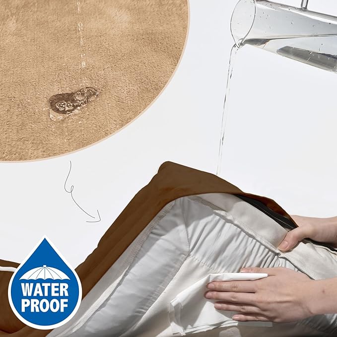 Comfort Expression Memory Foam Dog Beds, Washable Dog Bed Jumbo Breed, Orthopedic Dog Bed Waterproof Pet Sofa Couch with Bolster & Removable Cover(Jumbo,Khaki Brown)