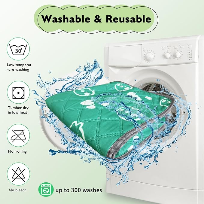 2 Pack Guinea Pig Bedding - Washable Guinea Pig Liner for Midwest Cage, Waterproof Reusable & Anti Slip Pee Pads Super Absorbent Mats for Small Animals Rabbit Hamster Rat (Green, 48 x 24 Inch)