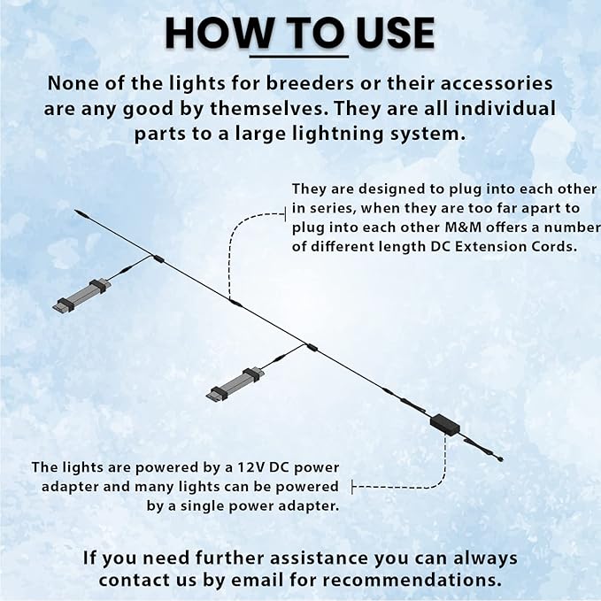 HappyBird Lightning (A Divison of M&M Cage) 8" LED linkable Light bar Without Power Source for Multiple Bird Breeder Cages, Full Spectrum LED. Will NOT Run ON ITS OWN (Single)