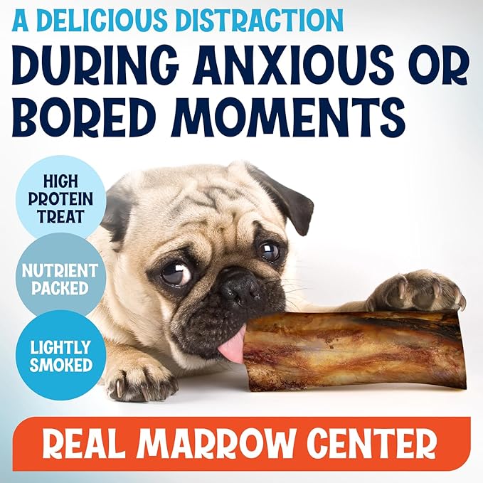 Beef Marrow Bones for Dogs, 3" Bone, Long Lasting Stuffed Treats, Tasty and Healthy Snack for Small and Medium Sized Pets, (12 Pack)