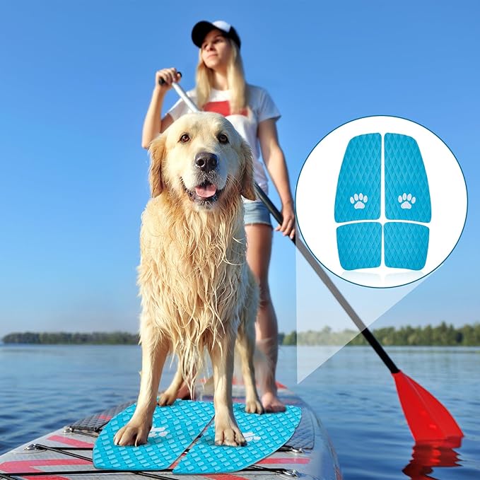 Dog Traction Pad Dog Paddle Board Kayak Accessories 21.2 x 15.3 Inch Non Slip Deck Grip Mat Surfboard Traction Good Grip EVA Foams for SUP Skimboard Paddleboard Surfboard