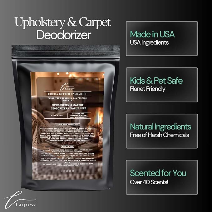 Cocoa Butter Cashmere Carpet Freshener Powder Refill 36 oz | Powerful Odor Eliminator for Home | Upholstery Deodorizer | Carpet Deodorizer | Pet Urine | Cat Litter Box