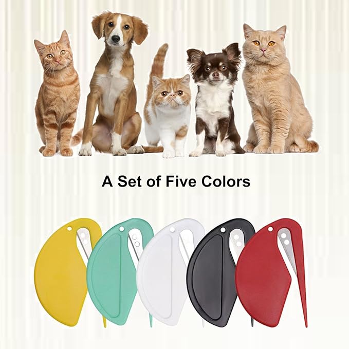 Pet Knotting Comb, Dematting Tool for Cats and Dogs, Pet Hair Removal Tool, Effectively Remove Knots and Tangles with Our Matt-Splitting Tool, Knot Opener for Cat Dog Grooming 5 Pcs