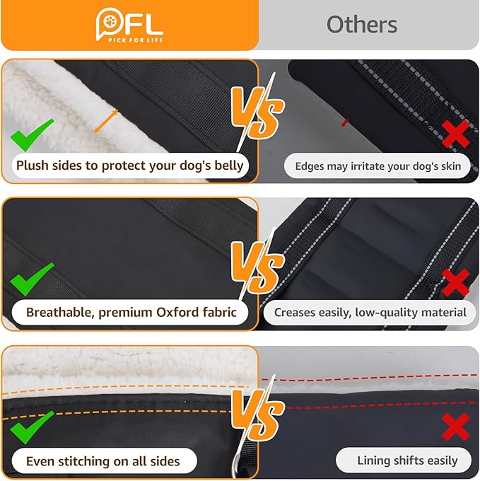 Adjustable Dog Lift Harness, Dog Sling for Large Dogs Lift Support and Rehab Harness for Weak Rear Legs, Soft Hind Leg Support Helps Senior, Injured, Disabled and After ACL Surgery Dogs(Black,Medium)