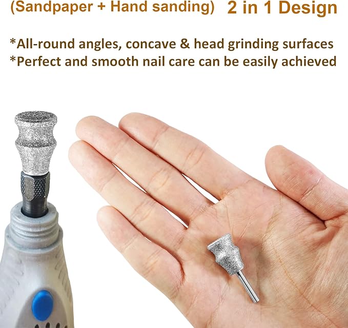 Diamond Dog Nail Grinder for Dremel, Diamond Sanding Drums, Diamond Rotory Bit for Dogs&Pets Nail Care, 1/8'' Nail Dremel Tool for Dogs, for Animals Nail Care & Home Grinder Tools