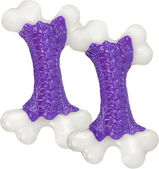 Tough Dog Toys (2 Pack), Dog Toys for Aggressive Chewers Breed, Aggressive Chew Toys for Large Dogs, Bone Chew Toy for Large Extreme Toys Indestructible