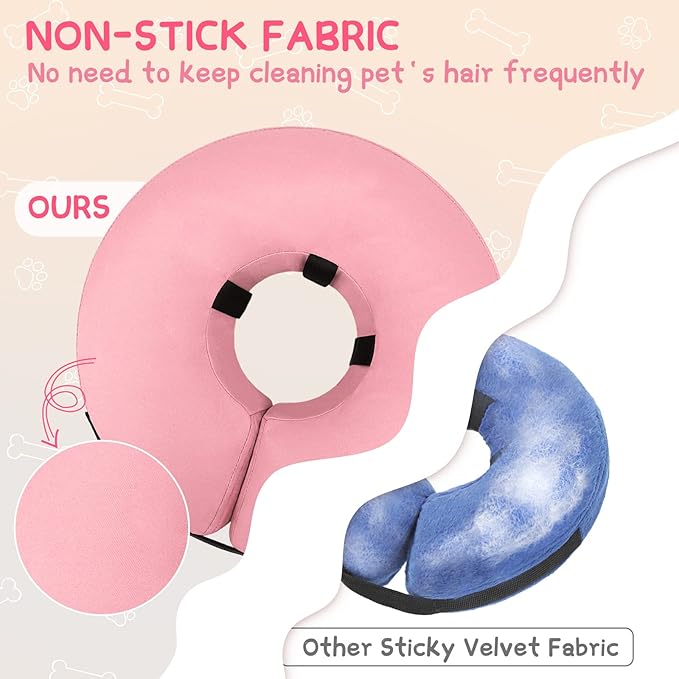 Supet Inflatable Dog Cone Collar Alternative After Surgery, Dog Neck Donut Collar Recovery E Collar to Stop Licking, Soft Dog Cone for Medium Large Dogs