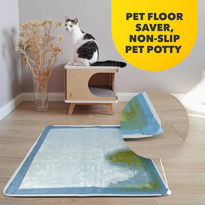 TidyFriend Litter Box Splash Guard, Litter Box Pee Shields for Dogs, Easy to Clean Indoor Dog Fence with Puppy Pee Pad Holder Tray Fits for 24” x 24” Peepads