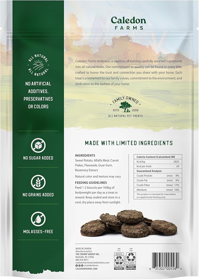 Caledon Farms Harvest Biscuits - Carrot & Alfalfa Recipe Horse Treats 32oz