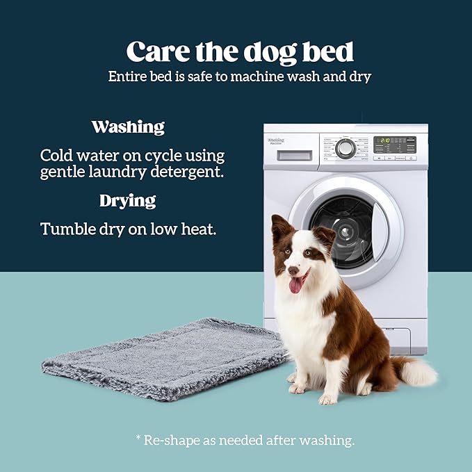 Stoutwool Indestructible Dog Bed - Fluffy Chew Proof Dog Crate Pad - Tough Kennel Pad for Aggressive Chewers - Washable, Ideal for Toy Breeds & Fits 18-Inch Crate - 17"x11", Charcoal