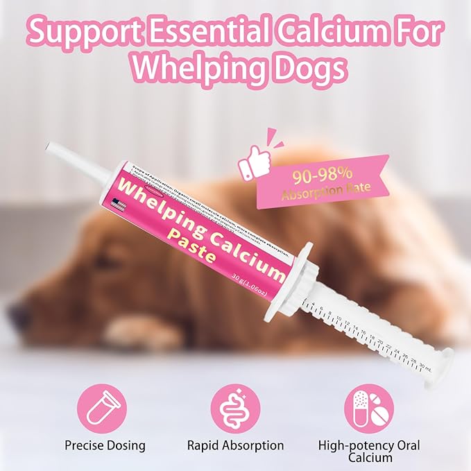4 in 1 Whelping Kit for Dogs - Whelping Calcium Paste, Probiotic Paste, Fading Puppy Support & Puppy Milk Replacer - Essential Dog Whelping Supplies for Safe Delivery, Strong Puppies & Nursing Support