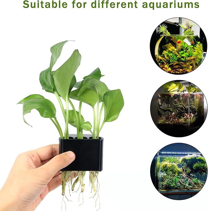 2Pcs 3 Holes Upgraded Aquatic Plant Cup Aquarium Plant Holder for Tank, Hanging Aquarium Plant Holder, Aquarium Aquatic Plant Cultivation, Aquarium Plant Decoration.