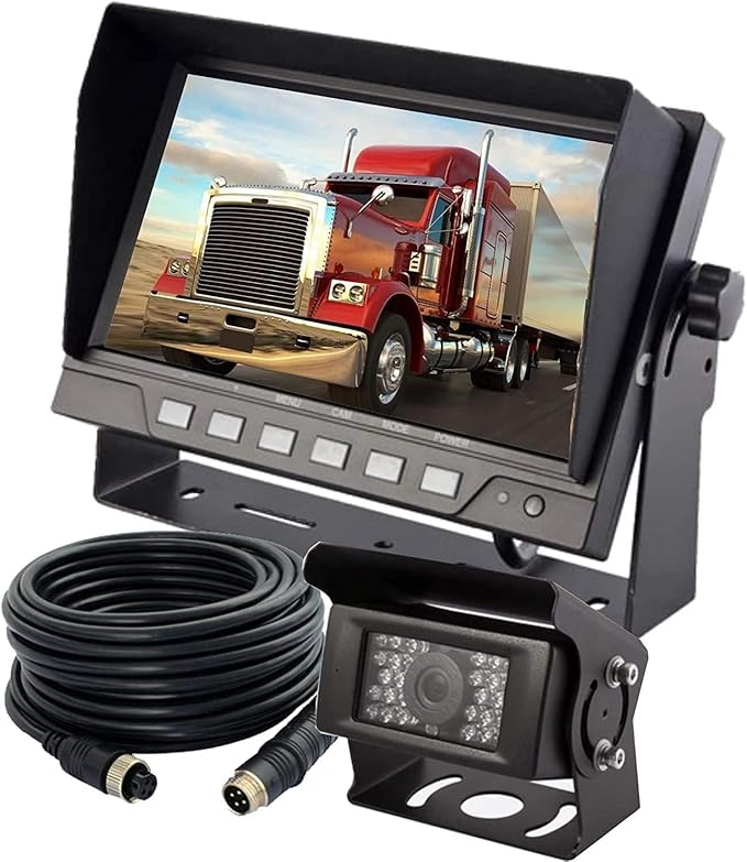 AHD 1080P 7" Wired Reverse Rear View Backup Camera System,Guide line,IP69K Waterproof IR Night Vision Camera, for Tractor/Truck/RV/Excavator/Caravan/Skid Steer/Heavy Equipment