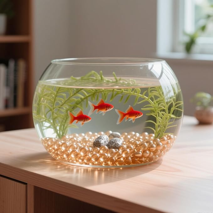 2.16LB Glass Beads Vase Filler Aquarium Gravel Decor Flat Glass Marbles Gems Pebbles Fish Tank Rocks Home Decorative Art Craft - Champagne