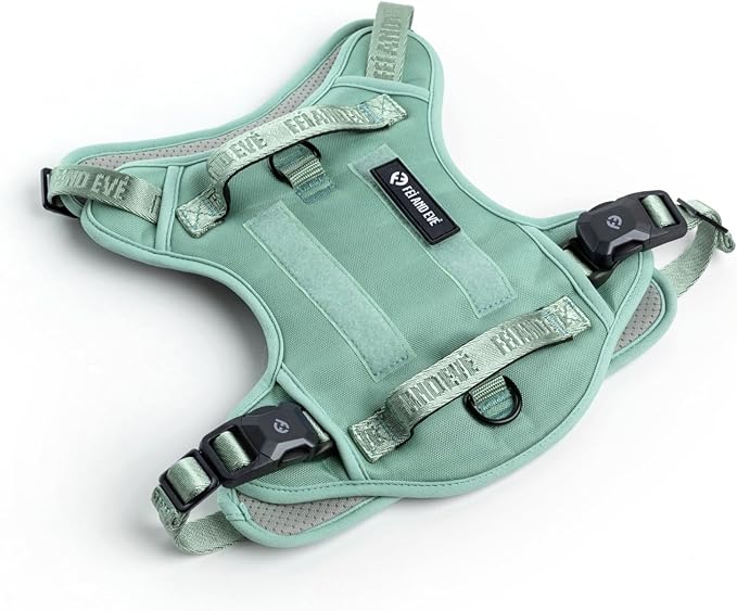 2025 New Edition, Fei & Eve MagEase Dog Harness - 3-Second Magnetic Buckles | 3-Point No-Pull Control | Heavy-Duty 900D Nylon | Dual Safety Handles | Breathable Mesh | Adjustable Fit | Large, Green
