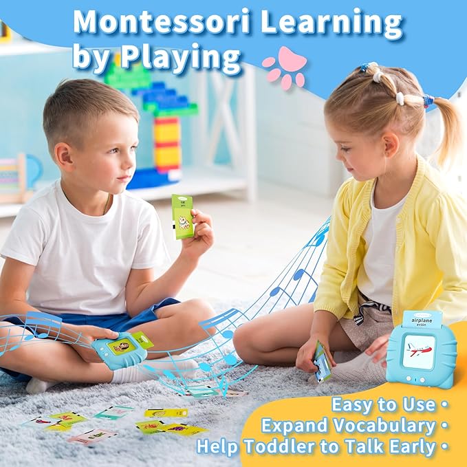 Toddler Toys Bilingual English and Spanish Talking Flash Cards for 1 2 3 4 5 6 Year Old Boys and Girls, Autism Sensory Toys for Autistic Children, Learning Educational Speech 250 Sight Words