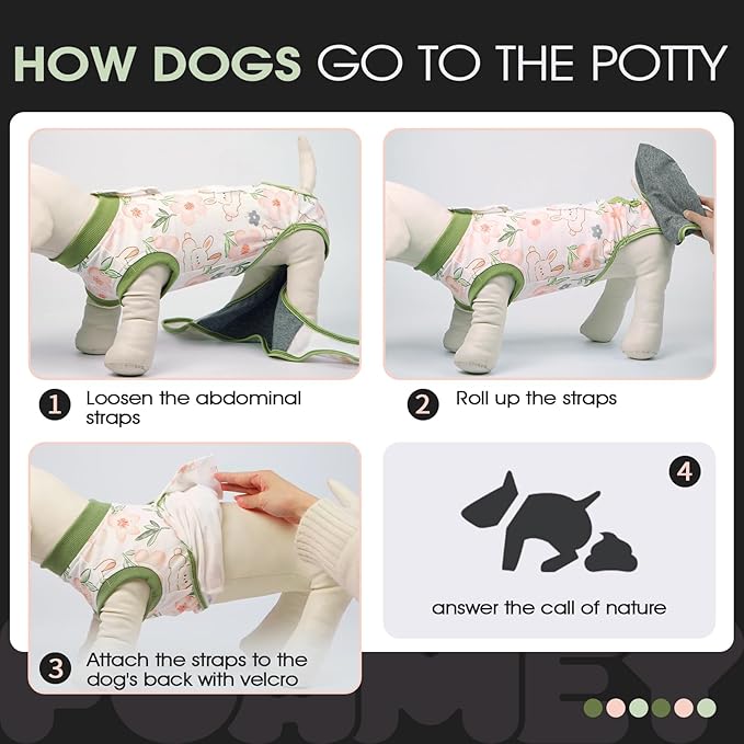 FUAMEY Dog Recovery Suit Male,Dogs Surgery Neuter Suits Puppy Spay Shirts for Female Protect Dog's Skin Anti Licking Abdominal Wounds Doggie Onesie Pet Bodysuit Alternative to Cone Rabbit Flower S