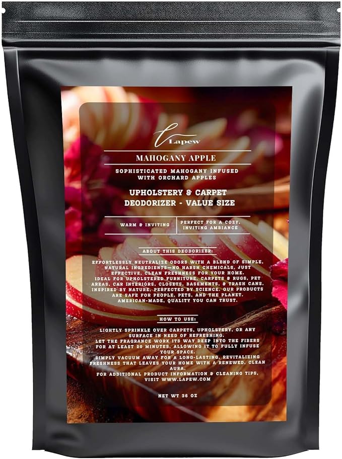 Mahogany Apple Carpet Freshener Powder Refill 36 oz | Powerful Odor Eliminator for Home | Upholstery Deodorizer | Carpet Deodorizer | Pet Urine | Cat Litter Box