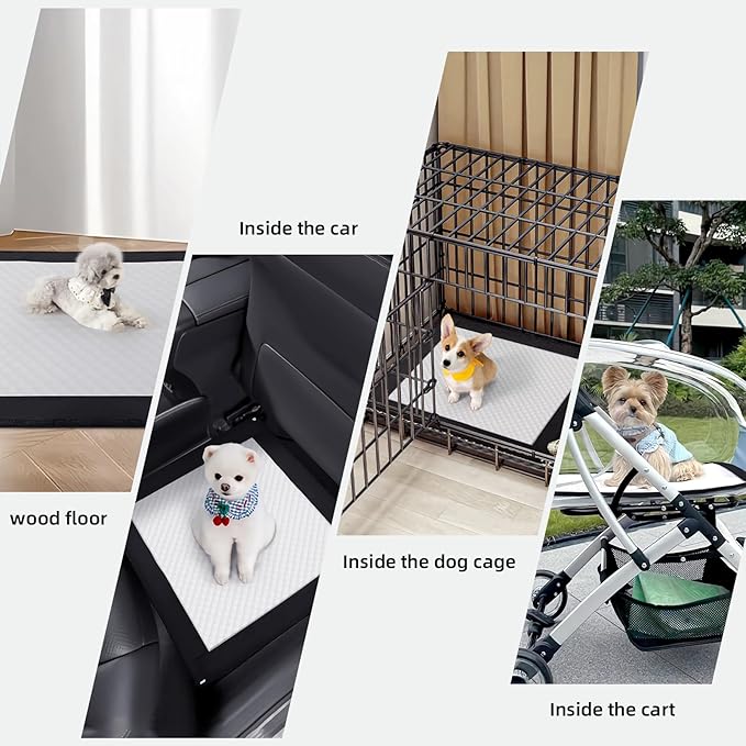 Dog Pee Pad Holder, Oxford Cloth Material, Fit 28"x34" Pad,Puppy Pad Holder, 8 Powerfu Magnetic Clips, Indoor Dog Potty, Black