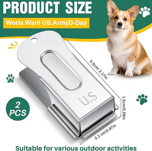 2 Pieces Brass Pet Training Clicker Signaling Cricket Clicker Metal Dog Clicker for Puppy Cats Trainer Pet Owners (Silver)