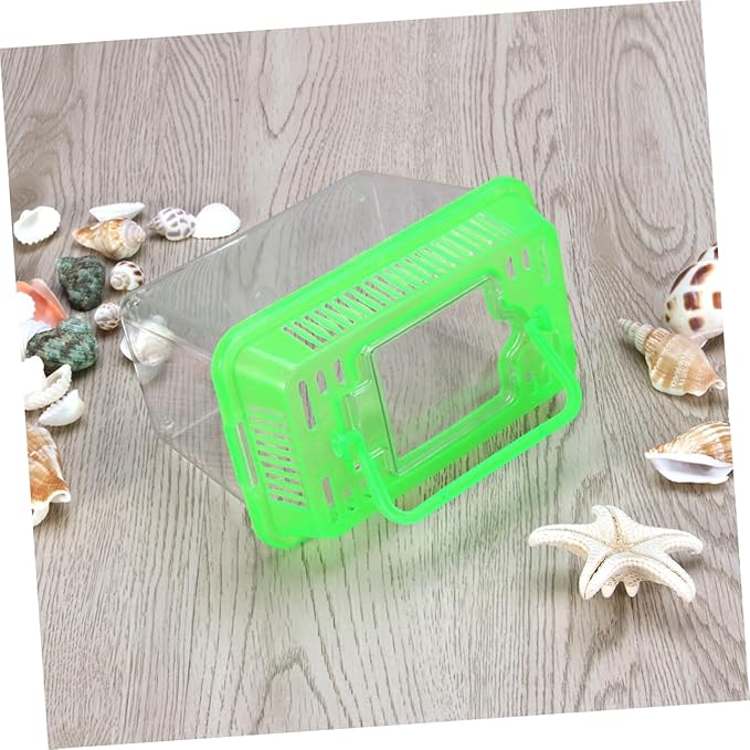 Betta Fish Tank LED Fish Tank Plastic Aquarium Gallon Fish Bowl Small Betta Tank Fish Box with Portable Goldfish Bowl Frog Suite Travel Green Portable Fish Tank Travel