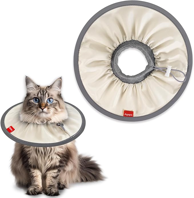Agape Comfortable Cat Cone - Lightweight Soft Recovery Collar for Cats After Surgery - Protective E-Collar for Small, Medium, and Large Cats - Stops Licking & Scratching for Wound Care