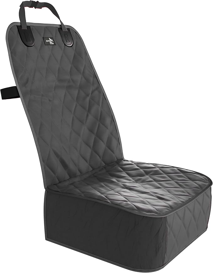 Active Pets Dog Car Seat Cover, Waterproof Front Seat Protector for SUV Truck Sedan, Pet Safety Travel Comfort System with Universal Fit, Black