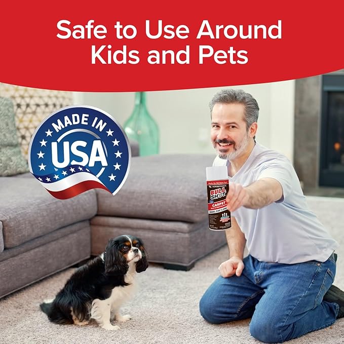 Bull Shot Carpet Spot & Stain Remover by Horsepower, AS-SEEN-ON-TV, Made In USA, Just Point & Spray, Stain-Lifting Foam-Action, Pet Stains & Odors, Coffee, Soda, Wine, Grease, New & Old Stains & More