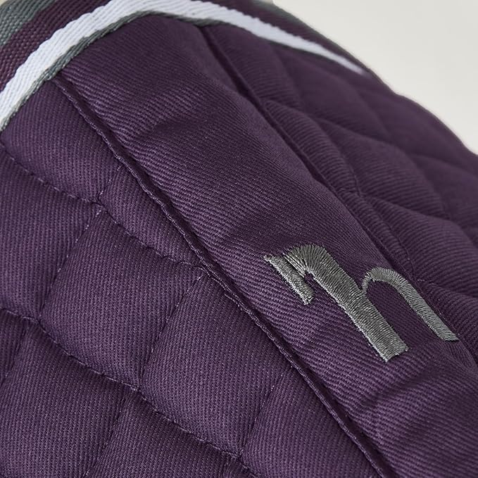 HORZE Adepto Padded All Purpose Quilted Equestrian Saddle Pad for Horses with Two-Tone Trim