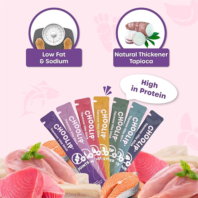 Squeeze Vita Stick Lickable Treats for Dogs & Cats. 7 Variety Support Sticks with Essential multivitamins. Soft and Tasty Paste for All Life Stages