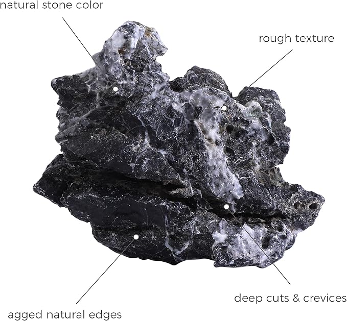 2-6 Inches Natural Seiryu Stone 4 PCS Aquarium Rocks for Aquascaping, Aquarium Landscaping, Terrariums, Fish Tank Decoration, Vivariums, Paludarium, Reptile and Amphibian Enclosures