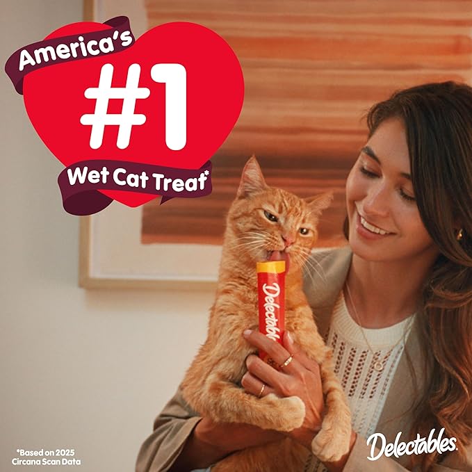 Delectables Squeeze Up Non-Seafood Variety Pack, Creamy Squeezable Puree, Lickable Wet Cat Treats, Grain Free, No Added Fillers, No By-Products, No Added Preservatives, 0.5 Ounces Tube, 72 Tubes Total
