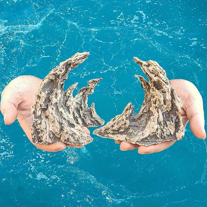 Novelsite Fish Tank Decor- Jagged Canyon Rock Formation ，Made of Solid Sandstone，Suitable for a Variety of Fish Tank Scenes, DIY Planting Moss, Safe and Non-Toxic