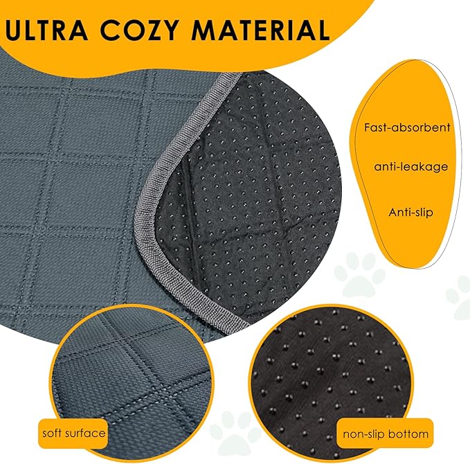 4 Pack Guinea Pig Cage Liners Washable Guinea Pig Bedding Super Absorbent | Waterproof | Non Slip| Reusable Guinea Pig Pee Pads for Small Animals Cages Rabbit Hamster Rat - 48" x 24"