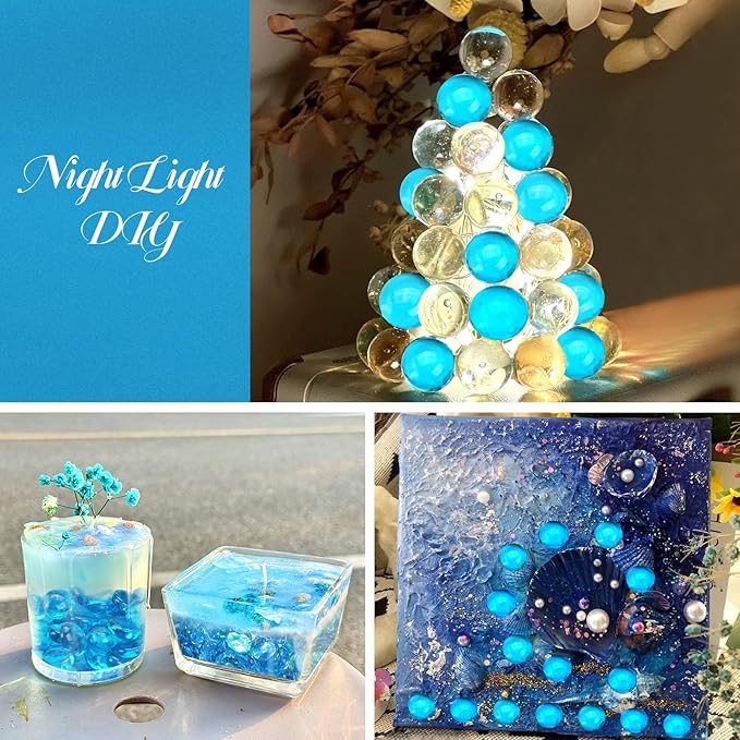 5LB Ocean Blue Flat Glass Marbles for Vases, Gemstone Beads Vase Filler Decorative Glass Pebbles for Fish Tank, DIY Crafts, Aquarium Decor Rocks