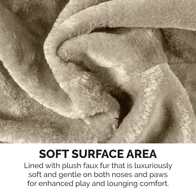 Furhaven 69.3" Tall Cat Tree for Indoor Cats, Ft. Sisal Scratching Posts, 2x Cat Condos, & Toys - Tiger Tough Double Decker Interactive Playground Tower - Cream, One Size