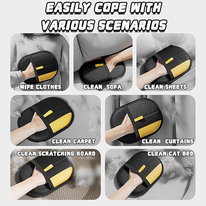 2025 New Pet Hair Removal Glove for Cats & Dogs, Pet Hair Remover Glove (2PCS)