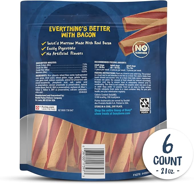 Purina Busy with Beggin’ Twist’d Adult Dog Chew Bone Treats - 6 ct. Pouch