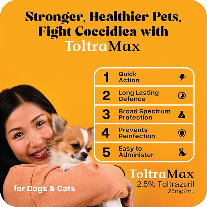 Toltrazuril 2.5% for Horses, Dogs, Cats, 500mL/16.9 Ounce, for Non-Food Chain Animals, Peanut Butter