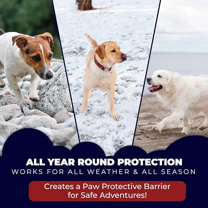 Dog Paw Pad Balm - 3-in-1 Lick Safe Soother & Moisturizer& Lotion for Dog Paws Nose, Elbow, Snout - Natural, Quick-Drying, Non-Sticky - All-Weather Cat Paw Balm Cream- 3.5 Oz/100Gram