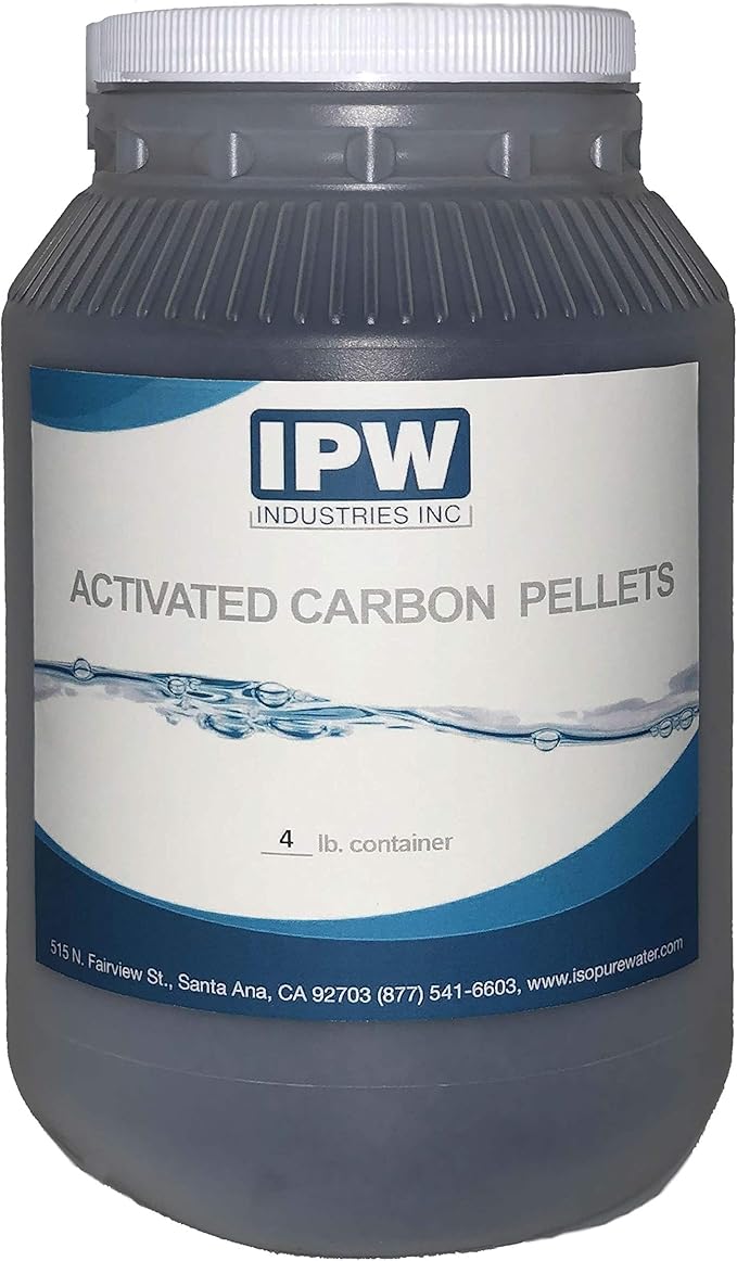IPW Industries, Inc. | 4 lbs Activated Charcoal Pellets for Aquarium, Water Purification for Fish Tank, Koi Reef and Carbon Filter for Aquarium System