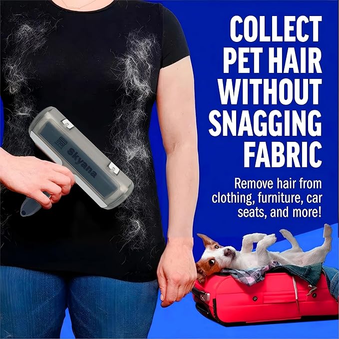 SKYANA Pet Hair Remover Roller Brush, Self-Cleaning Lint Roller for Dogs and Cats.hair removal for Fourniture,Couch,Carpet,Clothing,and bedding,portable,multiple surface.Removal tool.Lint Roller