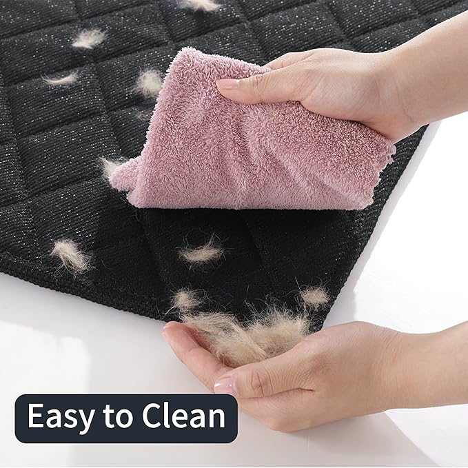 MABOZOO Indestructible Dog Bed, Chew Proof Crate Pad for Aggressive Chewers, Machine Washable Quilted Mat, Durable for Medium Dogs, Black Kennel Pad (28x41 in)