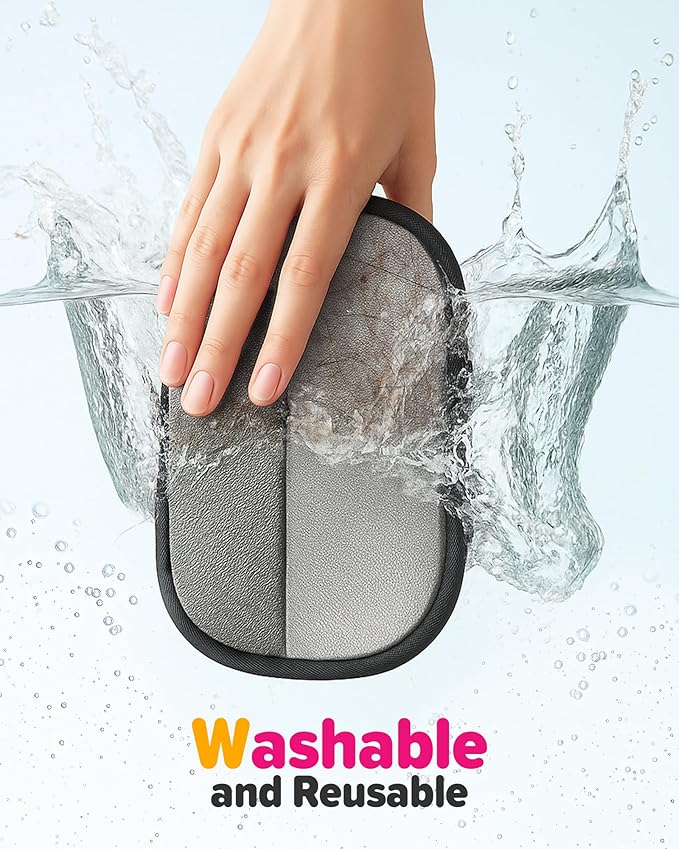 2025 Thickened Electrostatic Pet Hair Removal Gloves (2 Pcs) - Reusable Strong Grooming Gloves for Cats & Dogs, Hair Remover for Couch, Furniture, Carpet, Car Seats & Clothing (Pink)