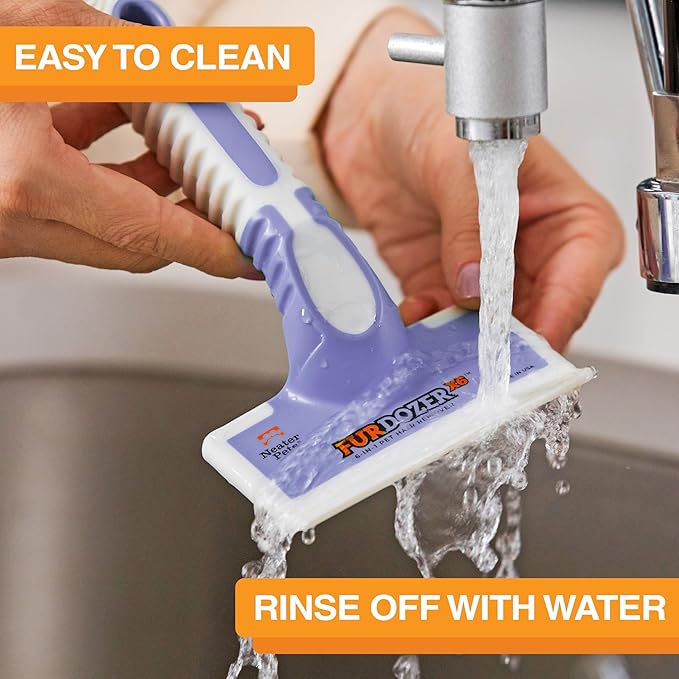 FurDozer X6 Pet Hair Remover & Auto Detailing Tool - Cat & Dog Hair Remover for Carpets, Car Interiors, Couches, Bedding, & Furniture - Reusable Pet Hair Removal Tool for Cat & Dog Fur & Lint, Purple