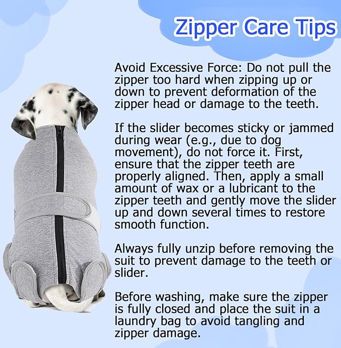 Lukovee Recovery Suit for Dogs, Zipper On Recovery Suit for Female Male Dog, Onesie Abdominal Wounds Cone E-Collar Alternative Prevent Licking Spay Recovery Suit (GY,XXL)