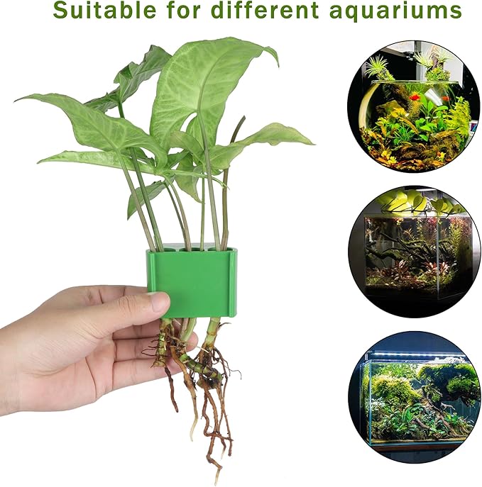 4Pcs 3 Holes Upgraded Aquatic Plant Cup Aquarium Plant Holder for Tank, Hanging Aquarium Plant Holder, Aquarium Aquatic Plant Cultivation, Aquarium Plant Decoration.