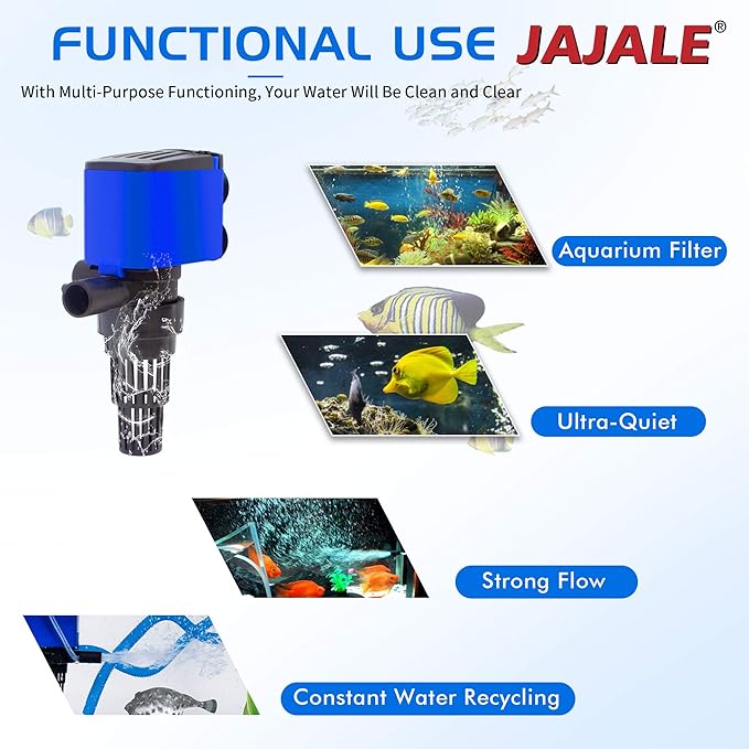 Water Pump 210 GPH Submersible Internal Aquarium Powerhead Water Pump Ultra Quiet for Aquarium,Fish Tank -5 Pack