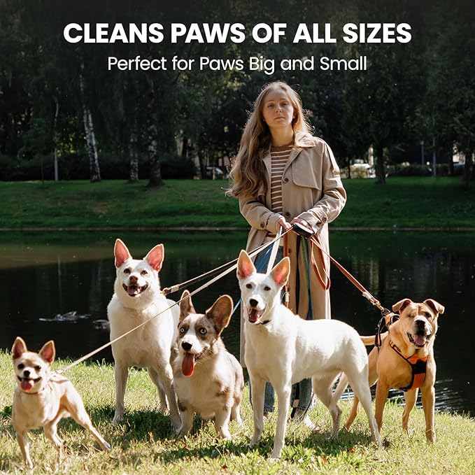 Paw Cleaner for Dogs & Cats, No-Rinse Foaming Pet Foot Washer with Built-in Scrubber Brush for Dirty, Muddy Paws – Suitable for Small, Medium & Large Dogs, Puppies, Kittens (5 fl oz)