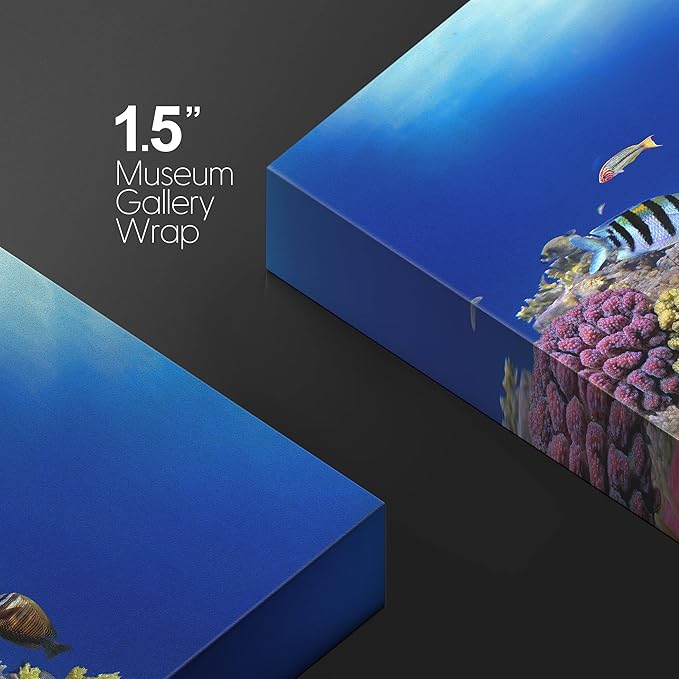 wall26 Canvas Print Wall Art Vibrant Coral Reef Anemone Fish Ecosystem Nature Animals Photography Realism Rustic Scenic Landscape Wilderness Earth Colorful for Living Room, Bedroom, Office - 12"x18"